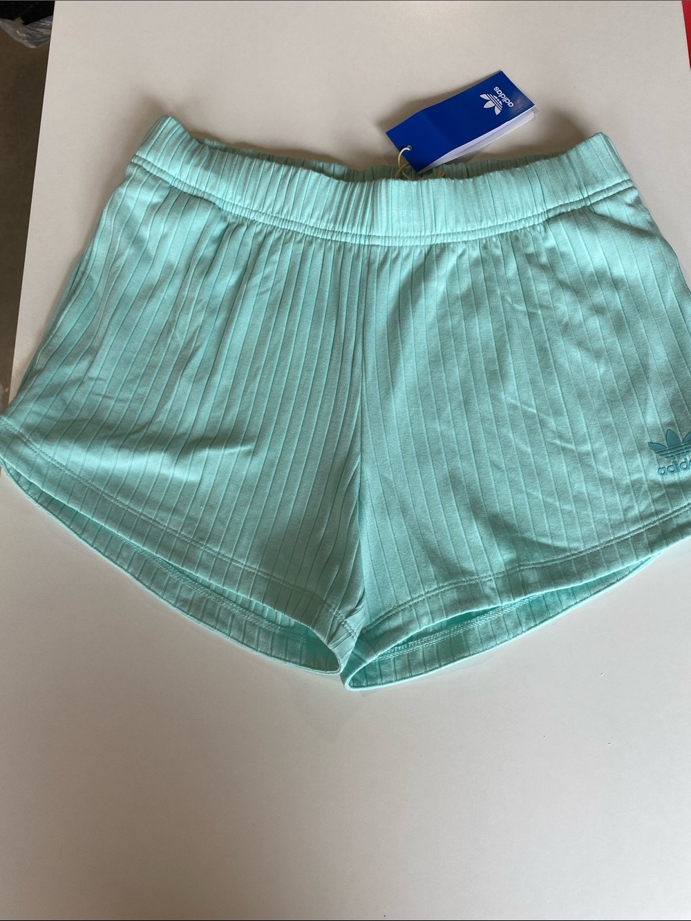 adidas Mint Green Ribbed Athletic Shorts. NWT